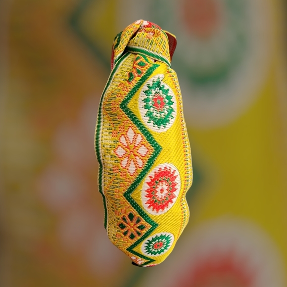 - Bohemian Colorful Knotted Embroidered Jacquard Headband - Picture 4 of 12